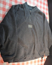 PAGE AND TUTTLE GRAY FLEECE WARM QUARTER ZIP UP PULL OVER SWEATER LARGE