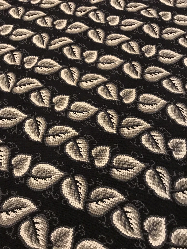 Tapestry Style Upholstery Material 1yd15inches /52” Wide Grey/Black Leaves New - Image 4 of 4