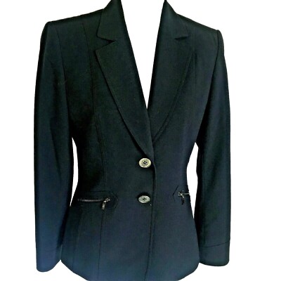 Isabella DeMarco Woman's Blazer Navy Fully Lined Size Zippered