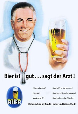 Top-Schilder, versch. Größen, BIER ist gut... sagt der Arzt !, FUN, neu & ovp