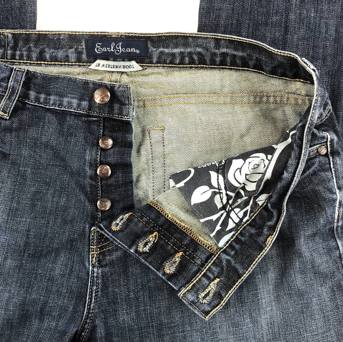 Earl Jean 78 Western Boot Cut Jean Mens Tag 34x34 Actual 35x30 USA 