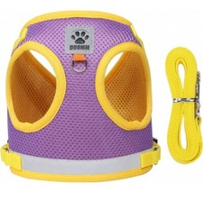 Sz L - No Pull Dog Harness, Step in Puppy Cat Harness with 2 Leash Clips  Leash