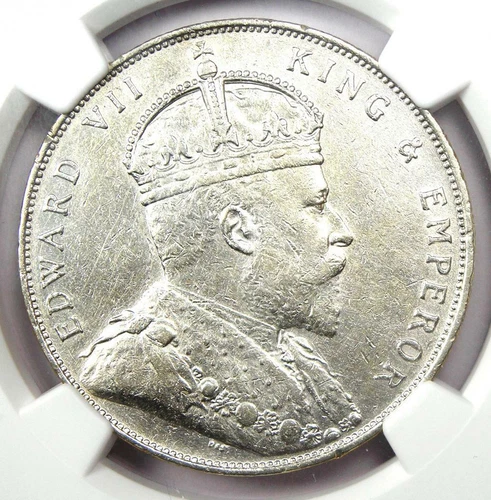 1908 Straits Settlements Dollar $1 - Certified NGC Uncirculated Detail (UNC MS)