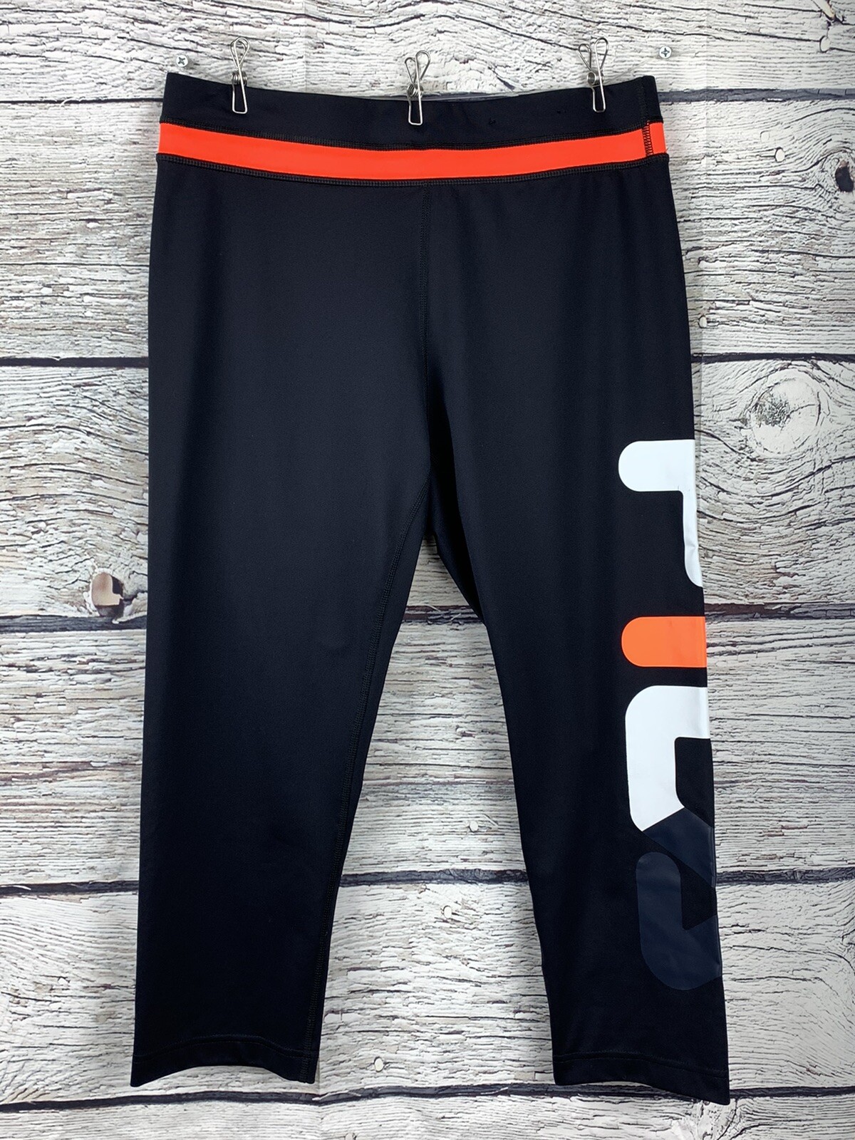 FILA SPORT Capri Leggings Yoga Grande Navy Scuro Grande Logo Schermo Grafico