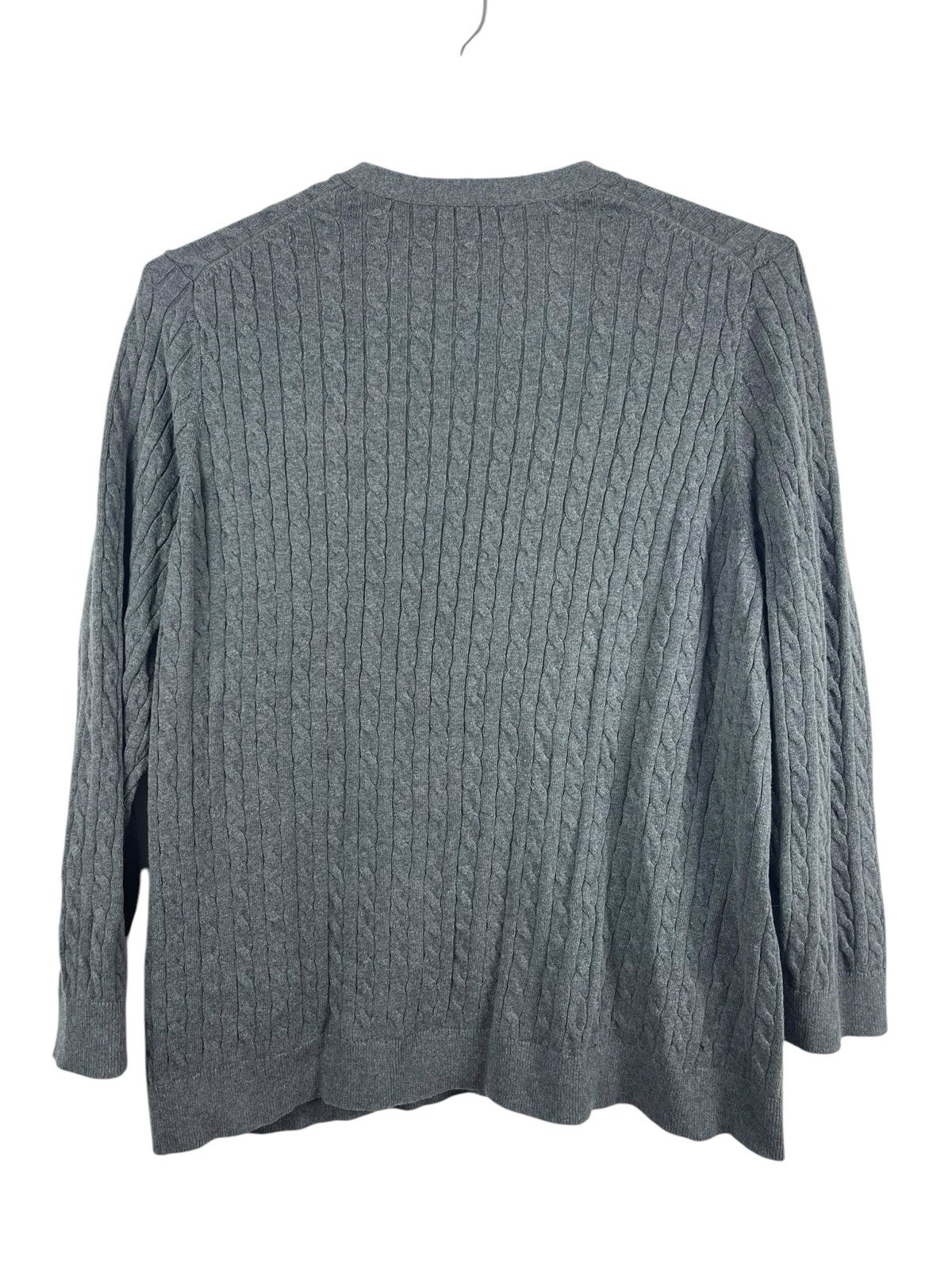Basic Editions Gray Cable Knit V-neck Long Sleeve… - image 6