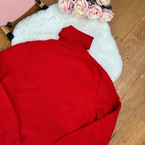 Polo RALPH LAUREN MAGLIONE COLLO TARTARUGA Rosso Cavo Lavorato a Maglia Pony Logo M - Foto 13 di 15