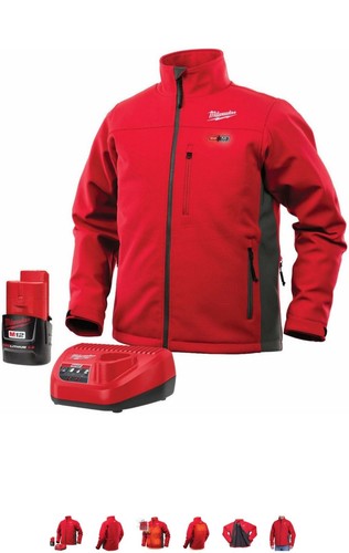 Milwaukee M12 US Size L-3XL Men's Heated TOUGHSHELL Jacket - Red or Black - Picture 4 of 6