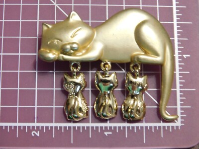 Danecraft Mother Cat with three Kittens Brooch - #81