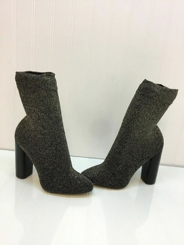 Aldo Brionia' ' Negro/Plata Tela apilados talón Tirar Botines para mujer  Talla 6.5 | eBay
