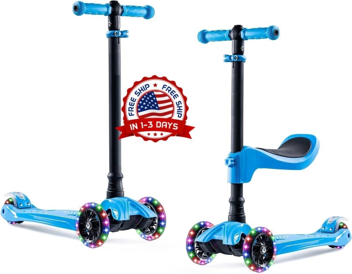 Patinetes Plegables De Ruedas Ajustables En Altura Con Luces  Intermitentes Par