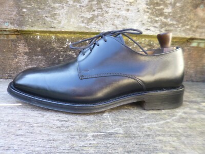 JOSEPH CHEANEY DERBY SCHUHE VINTAGE SCHWARZ LEDER UK7,5 HERREN TOP ZUSTAND
