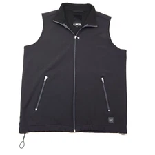 Linksoul True Black Aigas Sleeveless Full Zip Fleece Stretch Vest Men's Small