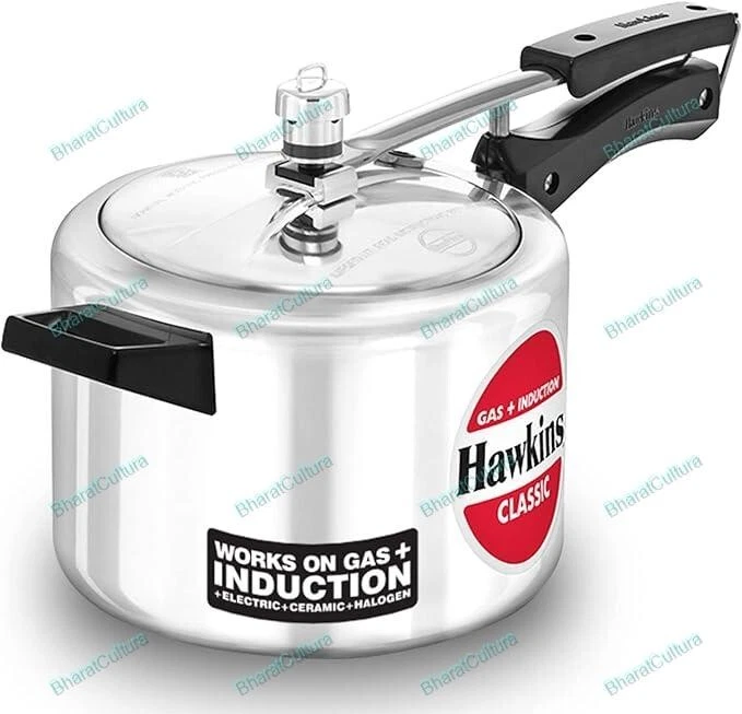 Hawkins Aluminium 4 Litre Classic Pressure Cooker, Induction Inner Lid Cooker (I