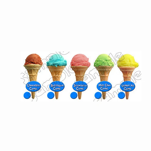 ice cream van stickers, 5 Single Cone Flavours die cut