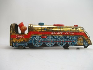 vintage metal toy train