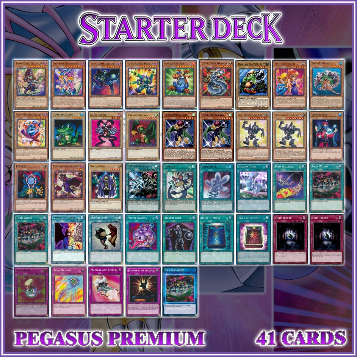 Dark Magician Toon Deck Pegasus Yu-Gi-Oh Classic Complete Premium