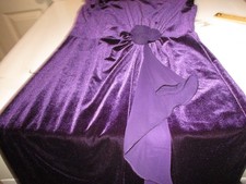 Connected Apparel Purple Velvet Ruched Waist &  Accents Evening Dress  6
