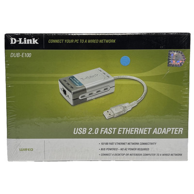 NEW D-Link USB 2.0 Fast Ethernet Adapter DUB-E100 Factory Sealed