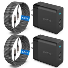 2Port 45W Super Fast Charger Type C, 2Pack 45W USB-C Charger Android Charger ...