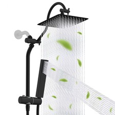 10" High Pressure Adjustable Rain Square Shower Head with Handheld Spray Combo