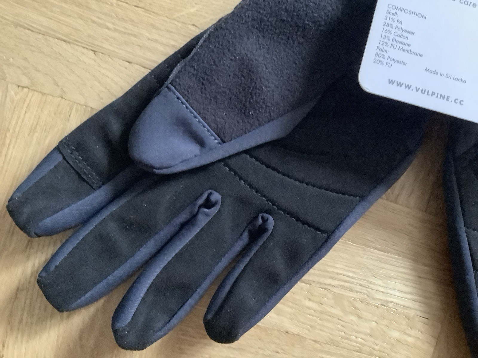 Vulpine Soft shell Unisex Long Finger Gloves Black S Cycling Commute Touring Bik image 6