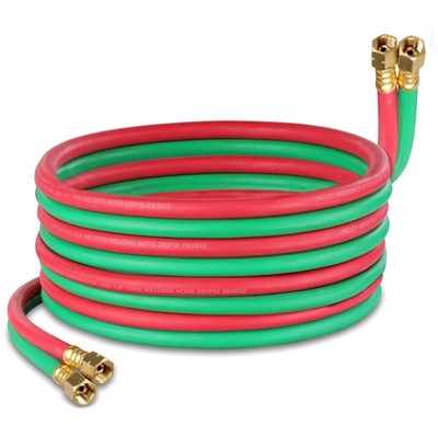 25ft Twin Acetylene Torch Hose - B Fitting, 1/4 Inch
