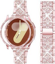 Bling Metal Band for Samsung Galaxy Watch 8/7 40mm/44mm with Protective Case