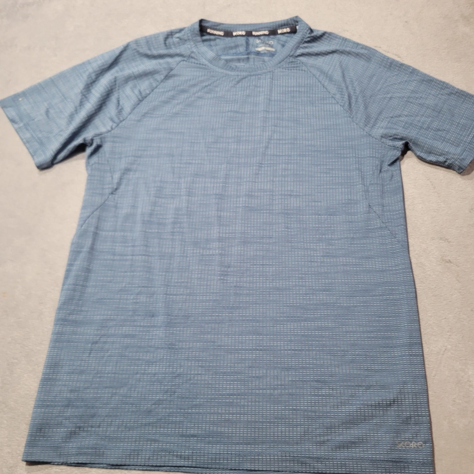 Skora Running Shirt Mens Medium Blue Quick-Dry Short Sleeve Athletic Performance