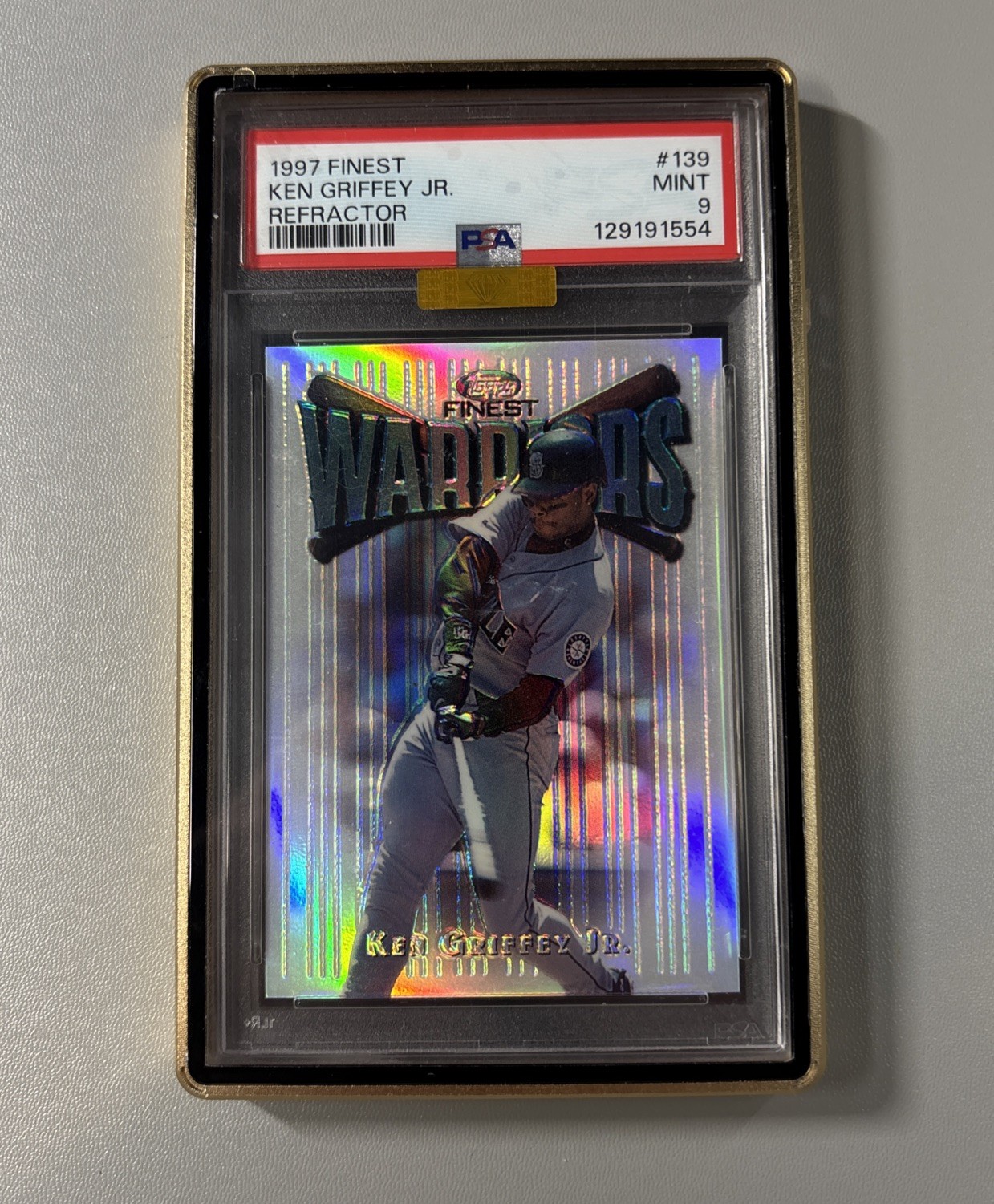 1997 Finest Ken Griffey Jr. Refractor Uncommon PSA 9 #139 MBA GOLD PRISTINE 9.5