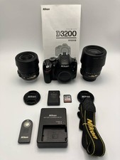 Nikon D3200 Double Zoom Lens Kit 18-55mm + 55-200mm, Tested and Working,