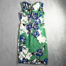 Phase Eight Midi Dress Womens UK 14 Green Blue Multicolour Evening Occasion