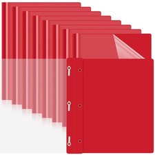 Teling 48 Pcs Clear Front Report Covers with Prongs Plastic Presentation Folders
