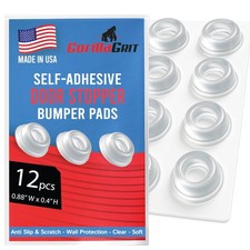 Small Clear Door Knob Bumpers Set of 12 - Self Adhesive Door Stoppers Wall ...