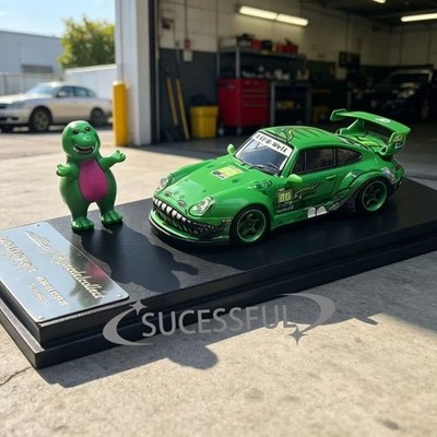 1:64 Green Dinosaur #80 RWB Porsche 993 Diecast Sports Car Model