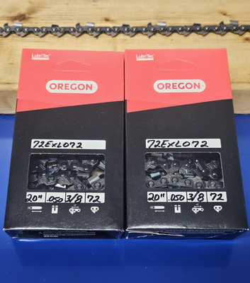 72EXL072G Oregon 3/8'' .050 72 Drive Links  20''  Full Chisel Chain  2 PK