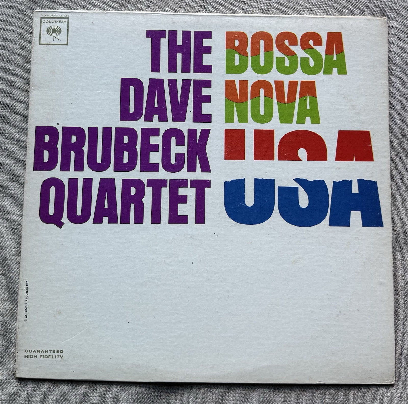The Dave Brubeck Quartet LP Bossa Nova USA 1963 Mono CL 1998