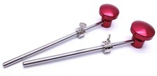 Jiayouy 2 Pieces Bass Drum Pedal Beater Aluminum Alloy Hammer Head Red 2