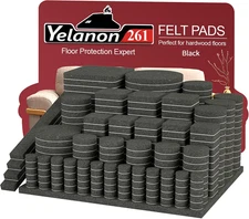 Yelanon Felt Furniture Pads for Hardwood Floors -261 Pcs Premium Floor Protector