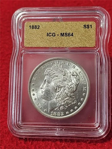 1882  MORGAN SILVER DOLLAR  ICG  MS 64                                   #T1641
