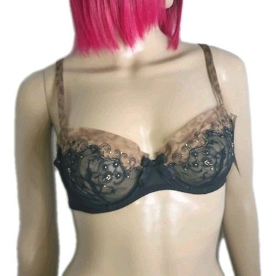 Tüll BH, bestickt, Simone Perele, Merveille, Schwarz, 75/34 B, Damen 197330 078
