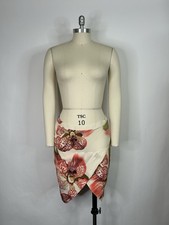 Vtg Roberto Cavalli Floral Print Silk Skirt L