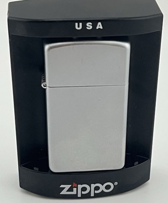 ZIPPO LIGHTER SLIM SATIN CHROME, BRAND NEW NEVER USED