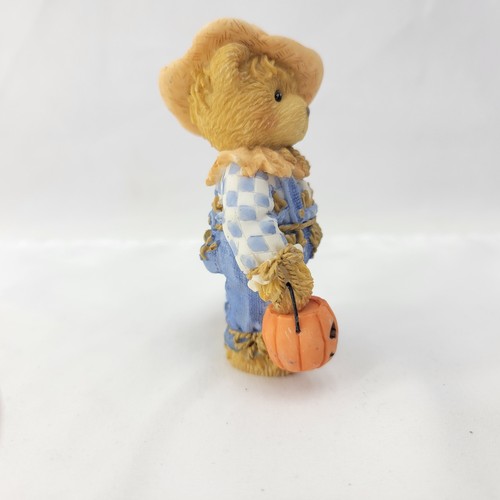 TOM Your Smile is a Treat statuina orsacchiotto 3" Enesco autunno spaventapasseri vetro - Foto 3 di 5