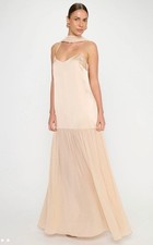 Show Me Your Mumu Dalia Maxi Dress Size Small Champagne Luxe Satin