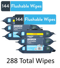 Equate Extra Large Flushable Wet Wipes, Fragrance Free, 288 Wipes 48 each x6 Pk 