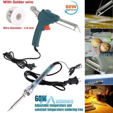 Soldering Gun Kit 60W Auto Solder Feed Hand-Held Soldering Iron Welding Gun Kit