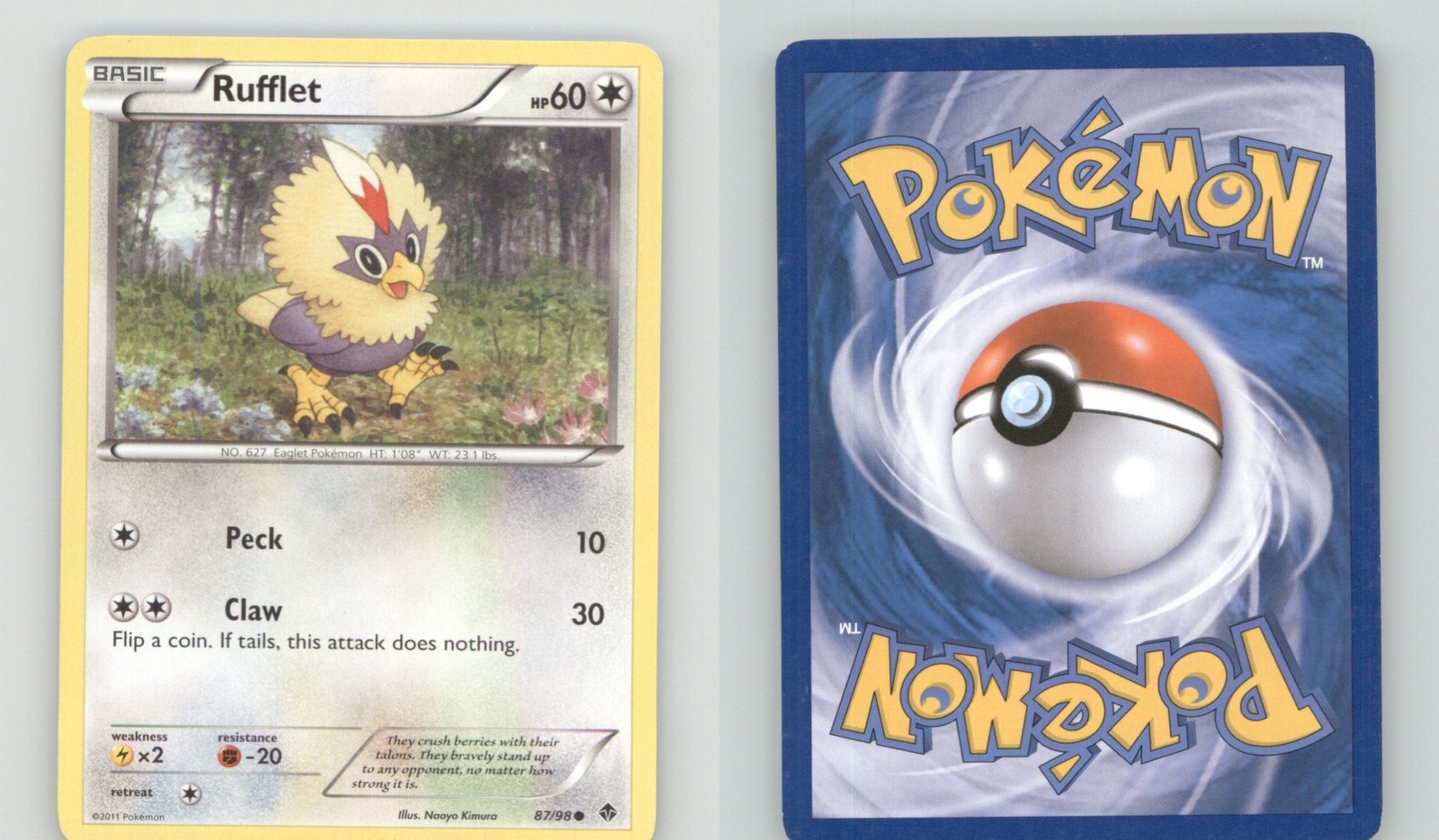 RUFFLET 87/98 COMMON EMERGING POWERS POKEMON NEAR MINT