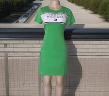 Tommy Hilfiger women s size M green/white casual t-shirt dress. New with tags.