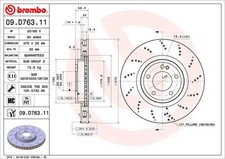 2x Bremsscheibe innenbelüftet 09.D763.11 BREMBO für MERCEDES-BENZ G-KLASSE