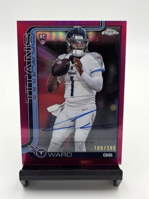🔥2025 Topps Chrome Football Cam Ward Rookie True Pink Auto /399
